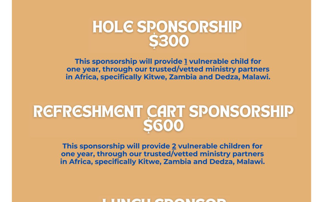 3rd Annual Golf Tournament: Available Sponsorships Level 1